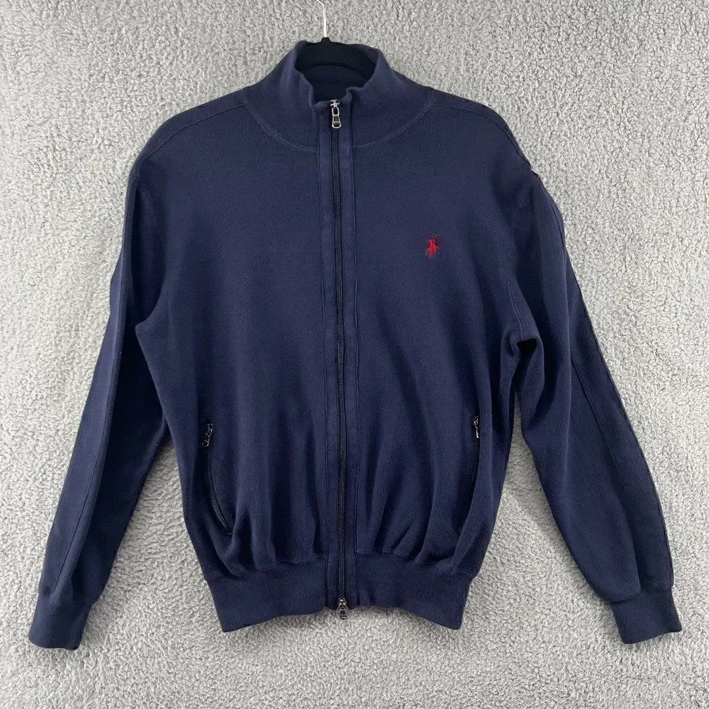 Polo Ralph Lauren Cotton Track Jacket Full Zip Embroidered Size Medium